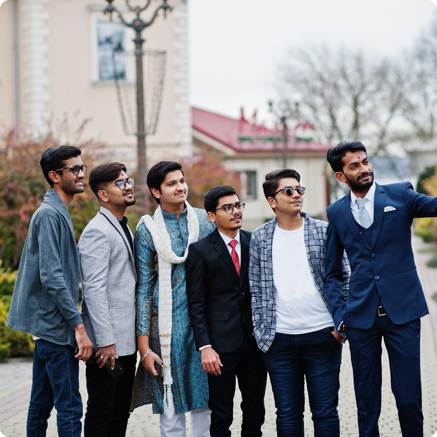 Group of medical students on campus